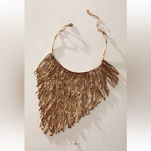 Free People Amira Choker Necklace in Gold Beads NWT